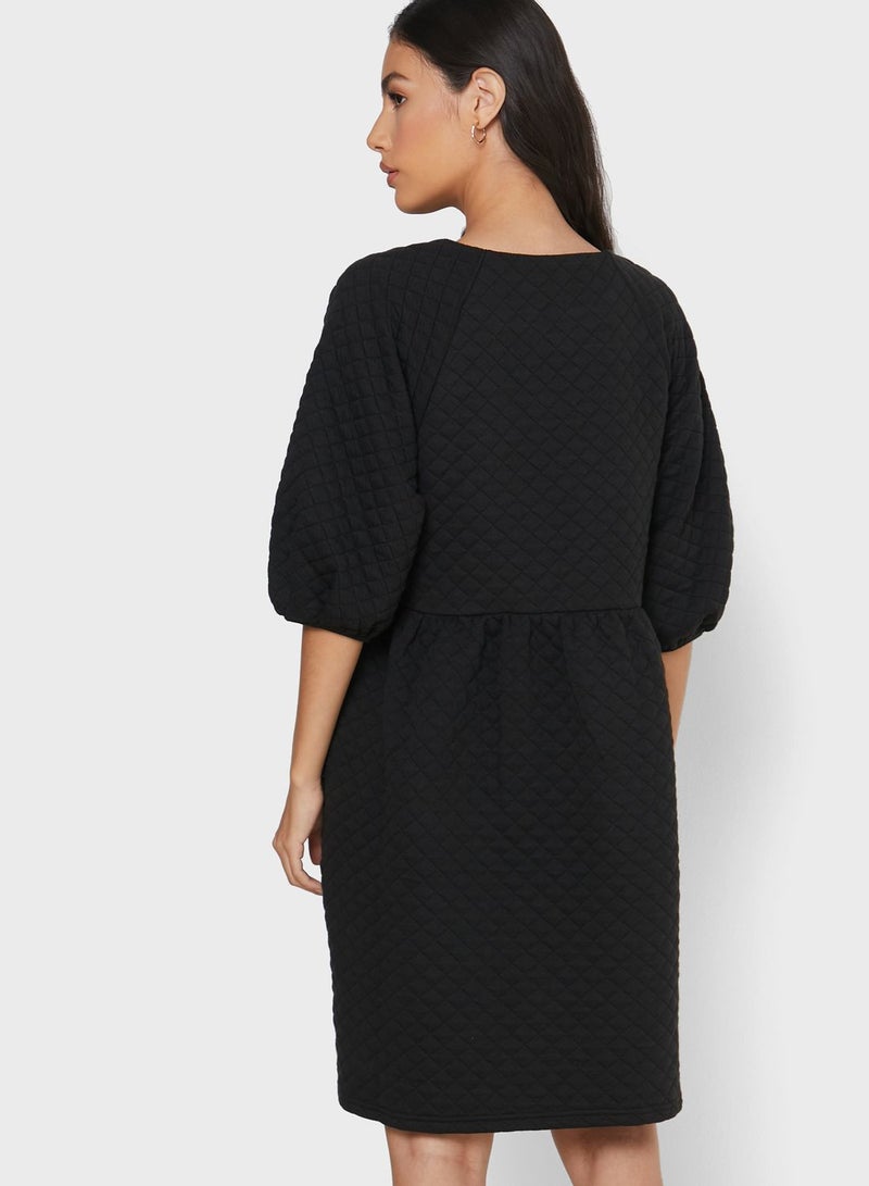 VERO MODA Quilted Sleeve Midi Dress  - Image 2