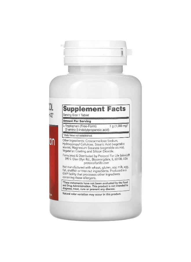 Protocol For Life Balance - Protocol for Life Balance, L-Tryptophan, 1,000 mg, 60 Tablets - Image 1