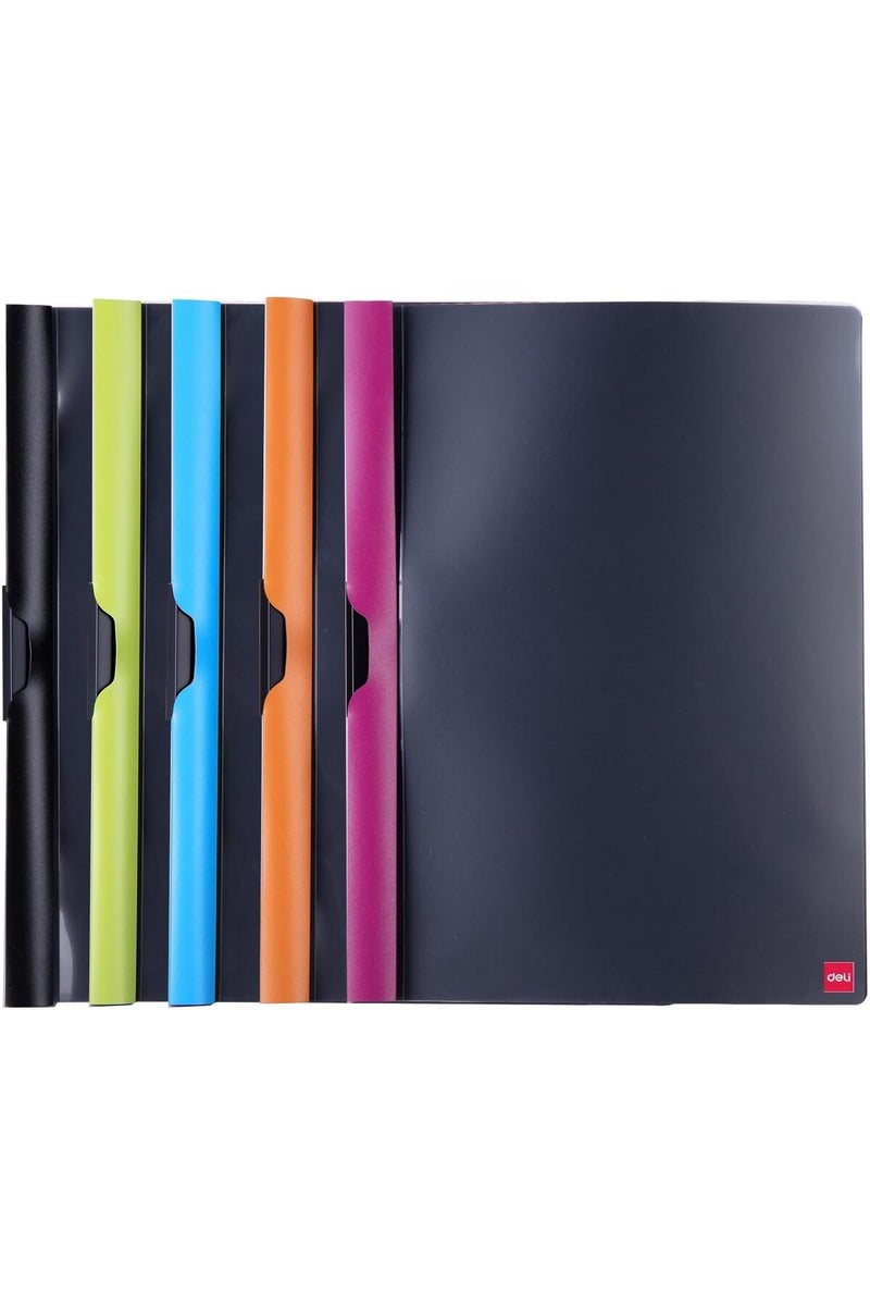 Deli Report File, A4 Size, Assorted - 5 Pcs - Image 1