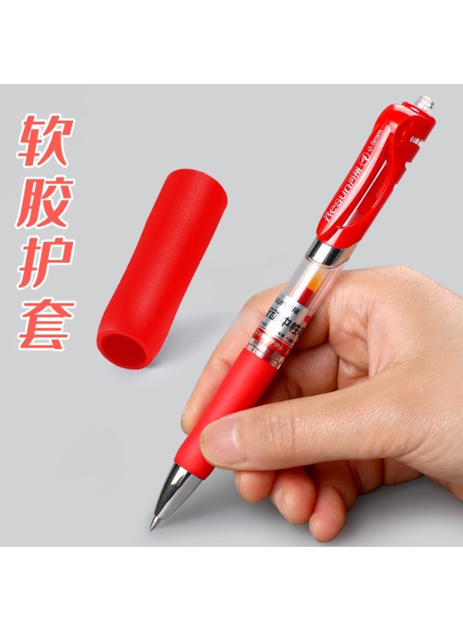 [12 قلمًا - حبر أحمر] أقلام حبر جاف قابلة للسحب. (12 قلمًا أحمر) برأس رفيع (0.5 مم) مع مقبض مريح - Image 5