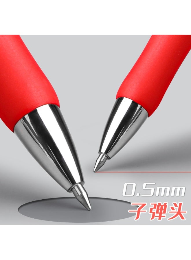 [12 قلمًا - حبر أحمر] أقلام حبر جاف قابلة للسحب. (12 قلمًا أحمر) برأس رفيع (0.5 مم) مع مقبض مريح - Image 2