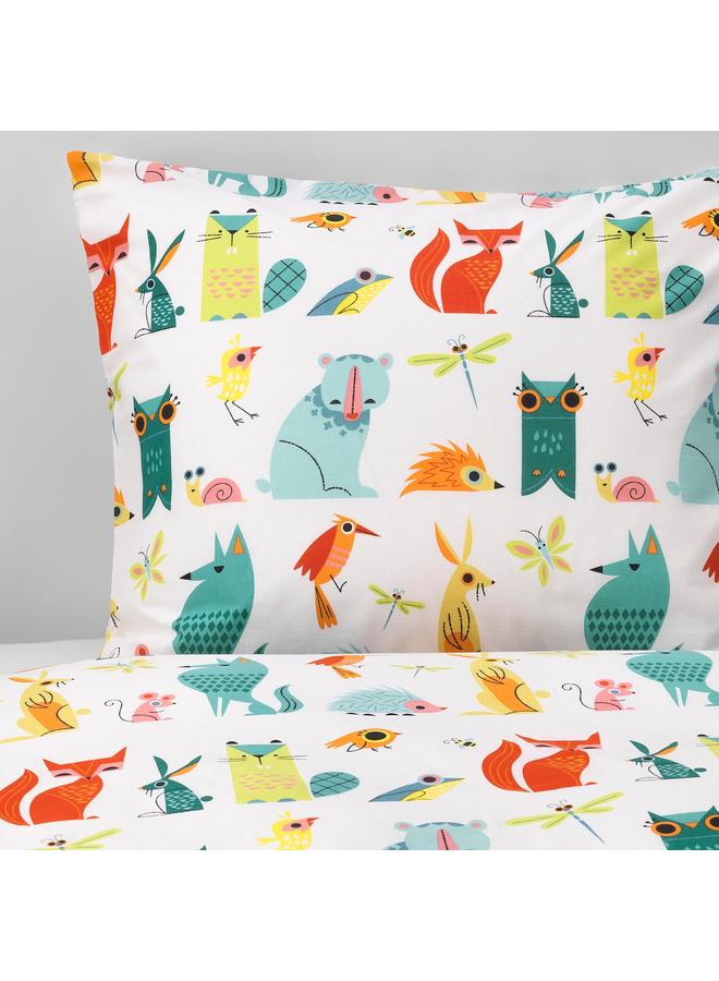 Zaboon Duvet cover and pillowcase, animal/multicolour, 150x200/50x80 cm - Image 4