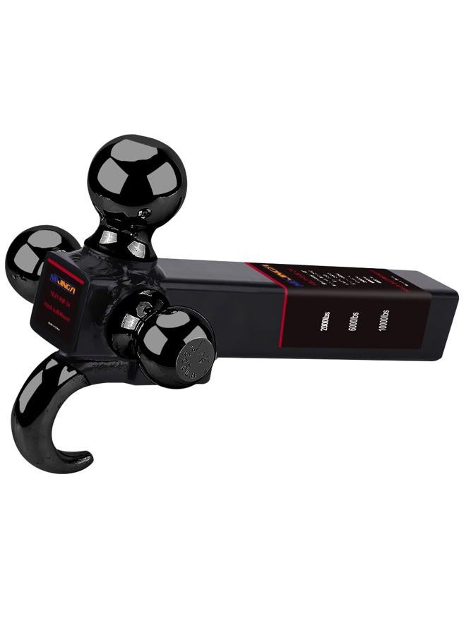 NBJINGYI 2" Trailer Hitch Tri Ball Mount with Hook 1-7/8", 2", 2-5/16" Chrome Plated Balls and Hook - Image 5