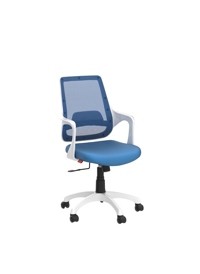 ROSE Mono  3Years Warranty Included  Mesh MidBack Ergonomic Office Chair  Revolving Study  Work from Home ChairWhite  Blue