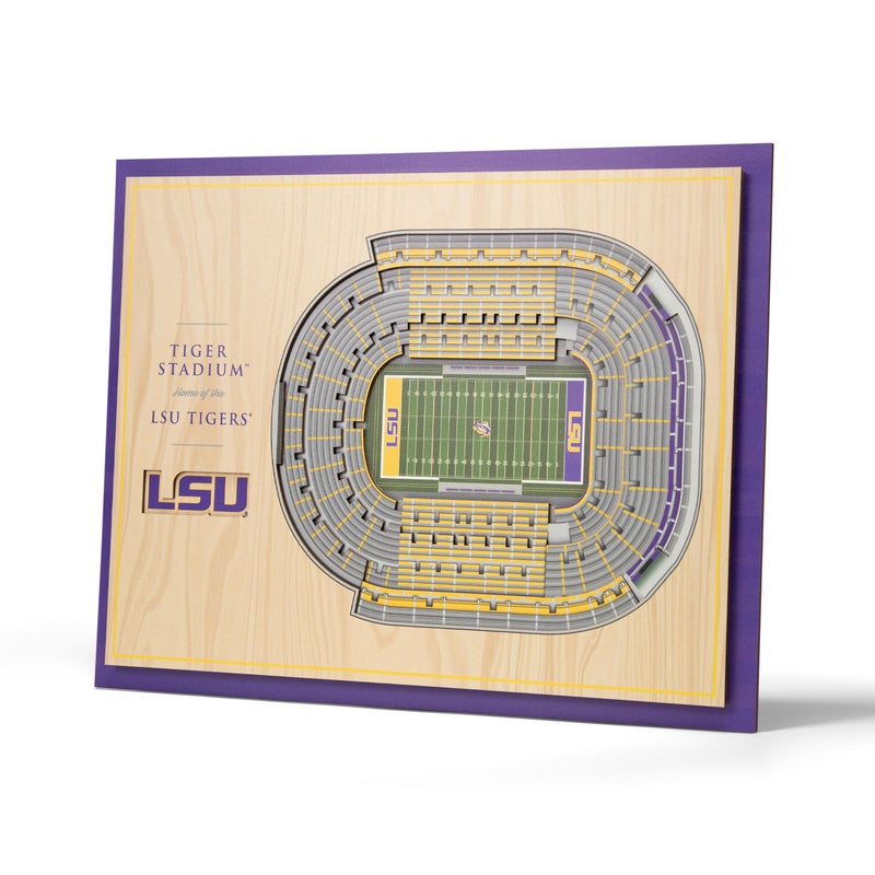 YouTheFan NCAA LSU Tigers 5-Layer StadiumView 3D Wall Art - Tiger Stadium - Image 1