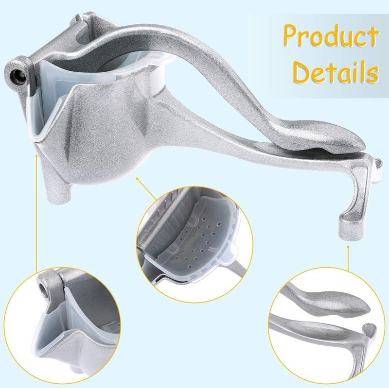Fitto Manual Fruit Juicer Stainless Steel - Heavy Duty Citrus Press Juicer for Fresh Juice, Easy to Clean, Portable and Compact Design for Home and Travel, Ergonomic Handle for Effortless Juicing - Image 4