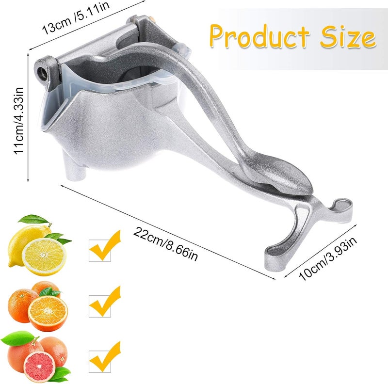 Fitto Manual Fruit Juicer Stainless Steel - Heavy Duty Citrus Press Juicer for Fresh Juice, Easy to Clean, Portable and Compact Design for Home and Travel, Ergonomic Handle for Effortless Juicing - Image 3