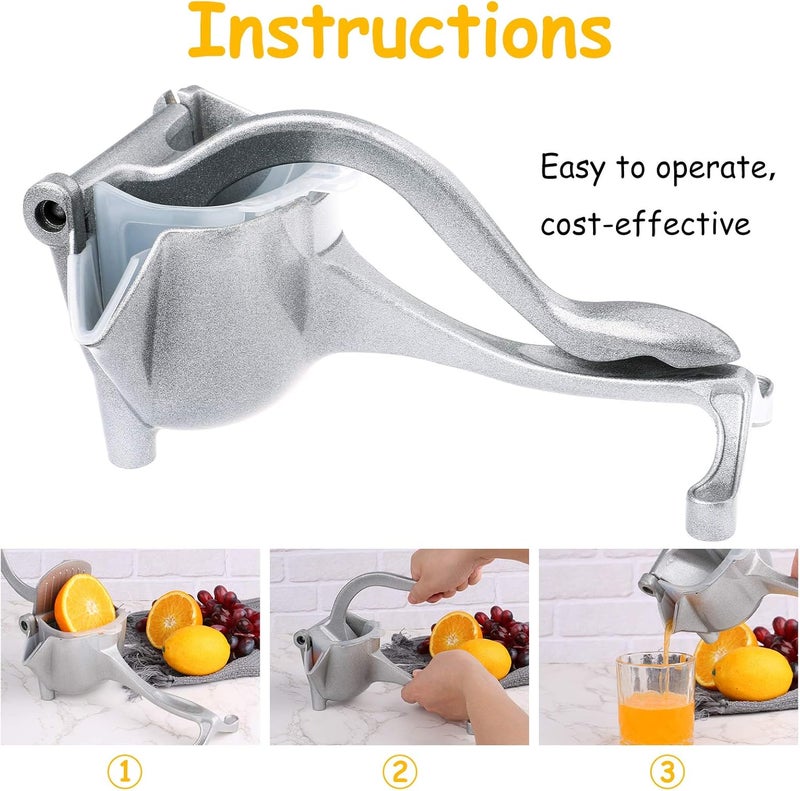 Fitto Manual Fruit Juicer Stainless Steel - Heavy Duty Citrus Press Juicer for Fresh Juice, Easy to Clean, Portable and Compact Design for Home and Travel, Ergonomic Handle for Effortless Juicing - Image 5