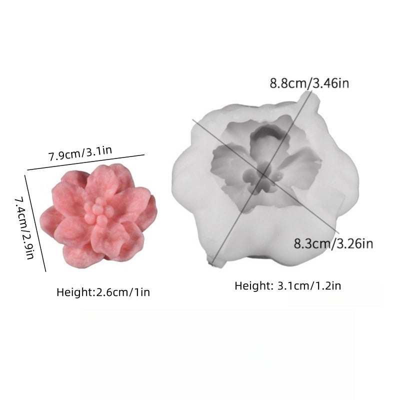 NINEXY 3D Flower Silicone Candle Molds Lotus/Rose/Iris/Camellia Flower Soap Plaster Resin Casting Mold Fondant Chocolate Cake Baking Tools (Jasmine) - Image 2
