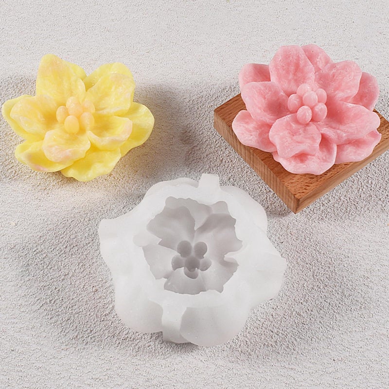 NINEXY 3D Flower Silicone Candle Molds Lotus/Rose/Iris/Camellia Flower Soap Plaster Resin Casting Mold Fondant Chocolate Cake Baking Tools (Jasmine) - Image 4