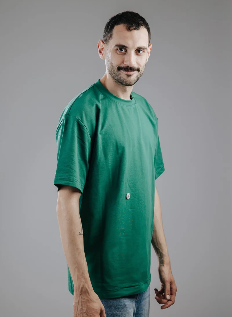 Snugface Snugface The Button Oversized Tshirts, Green, SF15-6GRN, Size-M