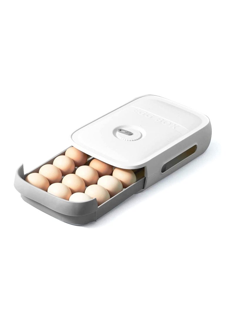 LA FIESTA White Egg Holder Storage Box for Refrigerator  - Image 1