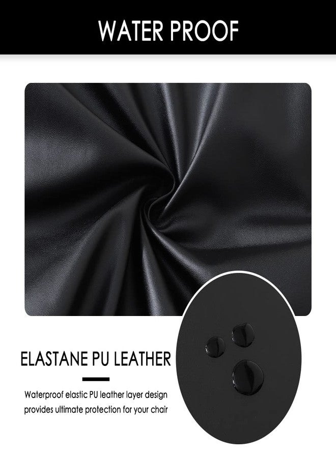 FORCHEER Office Chair seat Covers Leather Stretch Waterproof PU Computer Chair Seat Cushion Slipcovers-Black - Image 5