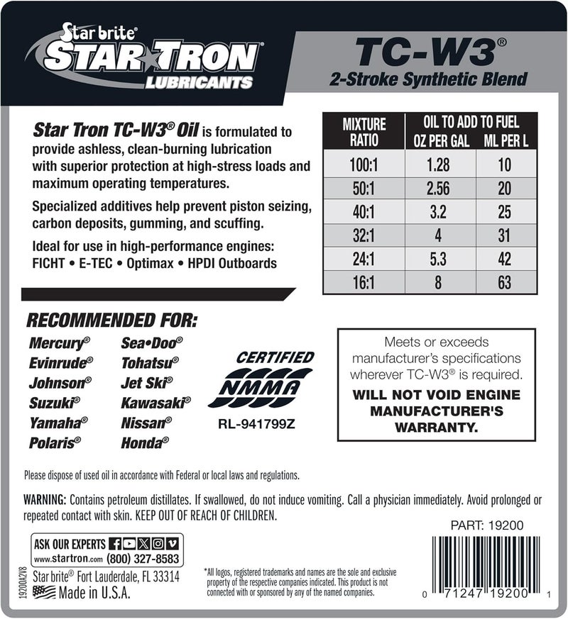 Star brite Super Premium 2-Cycle Engine Oil TC-W3 - 1 Gallon - Image 2