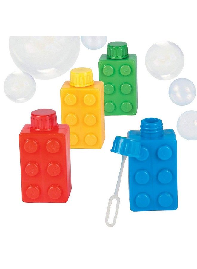 Fun Express Brick Party Bubble Bottles (Set Of 12) Block Party Favors And Supplies - Image 1
