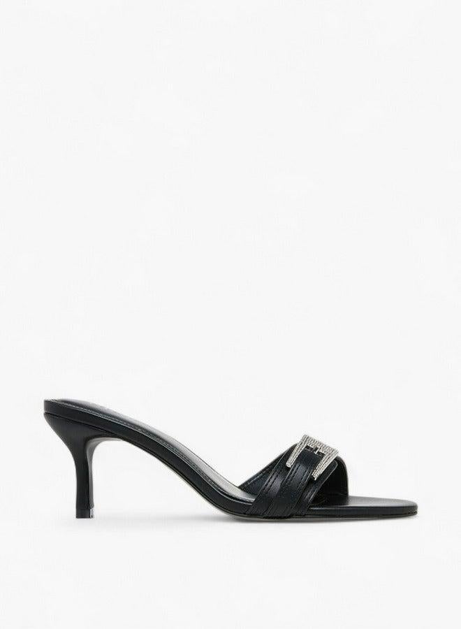 Celeste Women's Buckle Embellished Slip-On Sandals with Stiletto Heels - Image 2