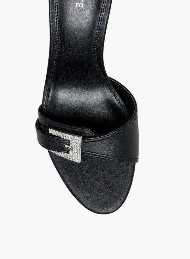 Celeste Women's Buckle Embellished Slip-On Sandals with Stiletto Heels - Image 4