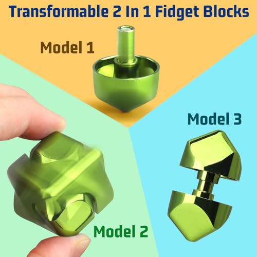 Dilabnba Fidget Spinner Cube Toy for Boys 312 Kids Adults Fidget Block Figner Spinner Focus 2 in 1 Spinning Mini Easter Basket Stuff Desk Relaxing EDC Toy Green - Image 5