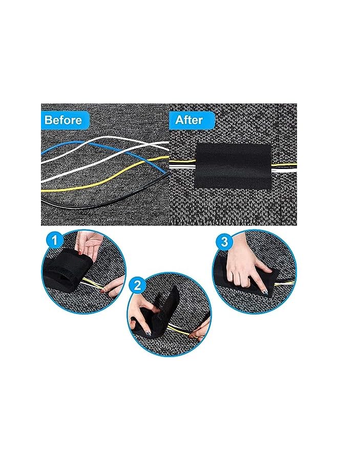 PROMASS Floor Cable Cover Protector, 10cm Wide 10 Feet Carpet Cord Cover Cable Management, Carpet Cord Cover Cable Protector for Home Commercial Office Carpet, Protect Cords Prevent a Trip Hazard (Black) - Image 5