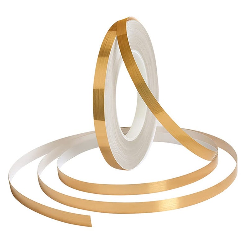 SWANTIS 166 ft Tile Stickers Waterproof Self-Adhesive Floor Wall Seam Sealing Tape Gap Cover DIY Decoration for Living Room Kitchen Bathroom Bedroom (Gold, Width 1cm)