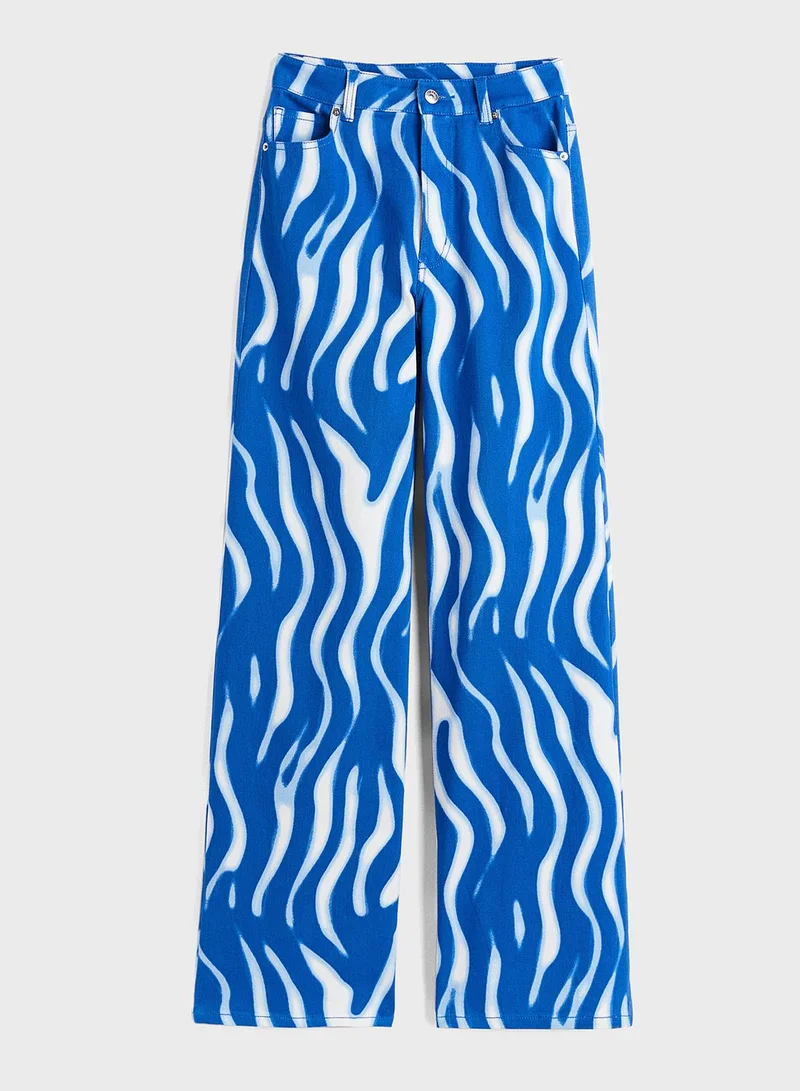 H&M Printed Wide Leg Pants