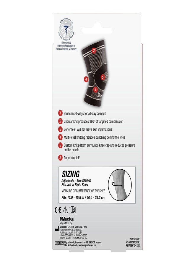 MUELLER Sports Medicine 4-Way Stretch Knee Support, Knee Pain Relief Support for Men and Women, Ideal for Arthritis, Sprains, Black, Small/Medium - Image 4