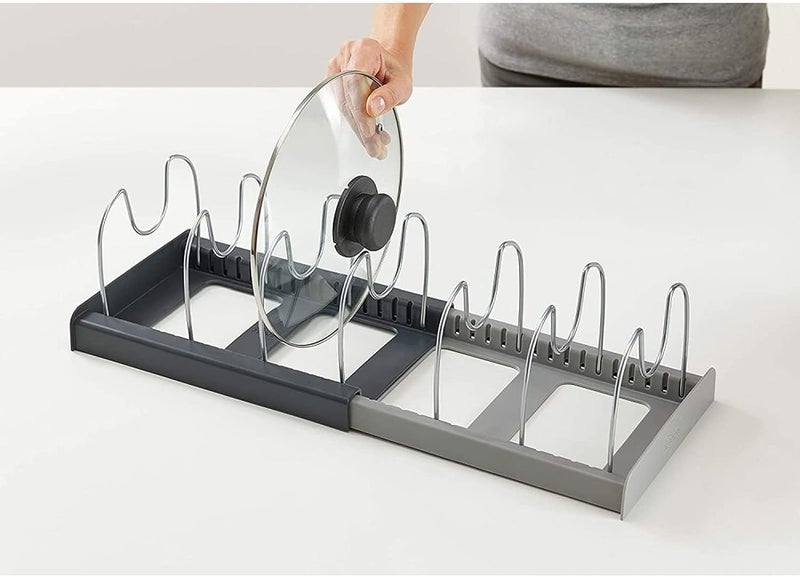 Cyrox 7 Adjustable Compartments Pot and Pan Organizer For Cabinet Expandable Kitchen Pot Rack Organizer Pans and Pots Lid Organizer Rack Holder 1Pcs - Image 1