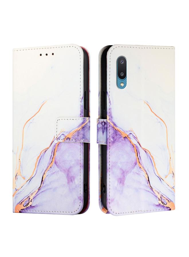 S-TOP Case For Samsung Galaxy A02 / M02 PT003 Marble Pattern Flip Leather Phone Case - Image 2