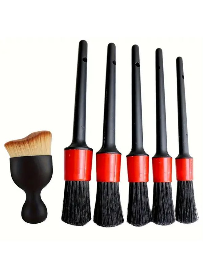 5pcs Car Detailing Brush Set For Wheels Dashboard Air Vents Non Electric Cleaning Tools - Image 1