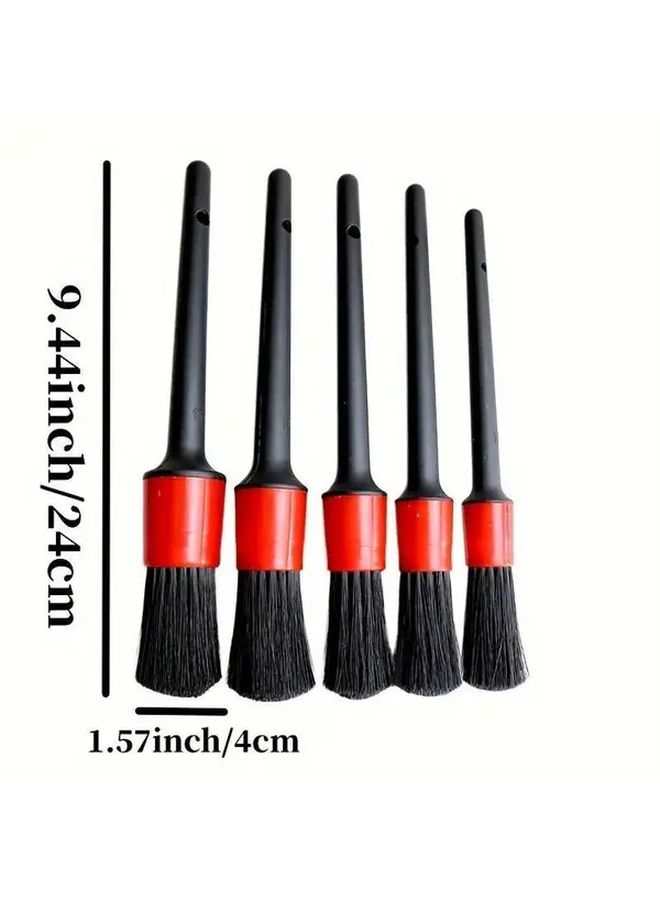 5pcs Car Detailing Brush Set For Wheels Dashboard Air Vents Non Electric Cleaning Tools - Image 3