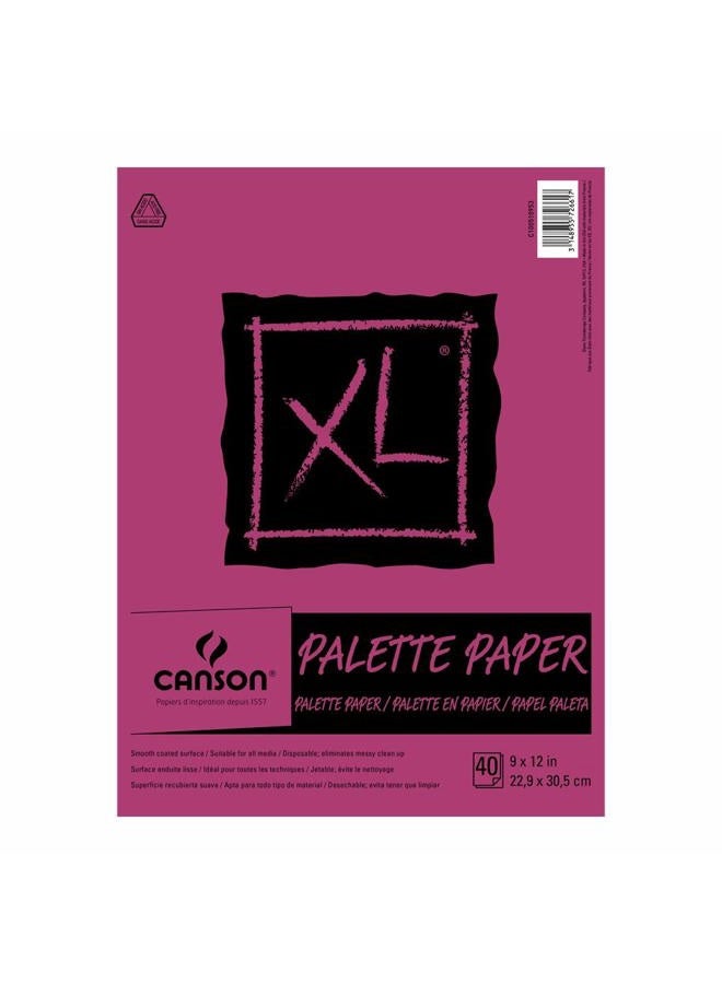CANSON XL Series Palette Pad, 9” x 12”, Fold-over Cover, 40 Sheets (100510953)