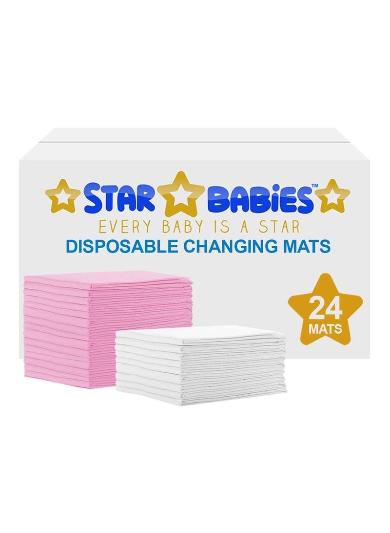 Star Babies - Disposable Changing mats (45x60cm) Large, Pack of 24 - Assorted - Image 1