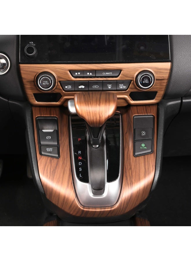 for Honda CRV CR-V 2017 2018 2019 2020 2021 2022 Gear Shift Knob Cover Peach Wood Grain Interior Decoration (Gear Shift Knob Cover) - Image 5