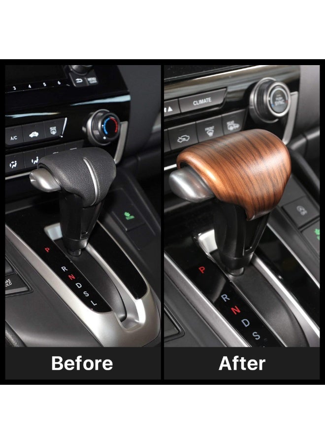 for Honda CRV CR-V 2017 2018 2019 2020 2021 2022 Gear Shift Knob Cover Peach Wood Grain Interior Decoration (Gear Shift Knob Cover) - Image 2