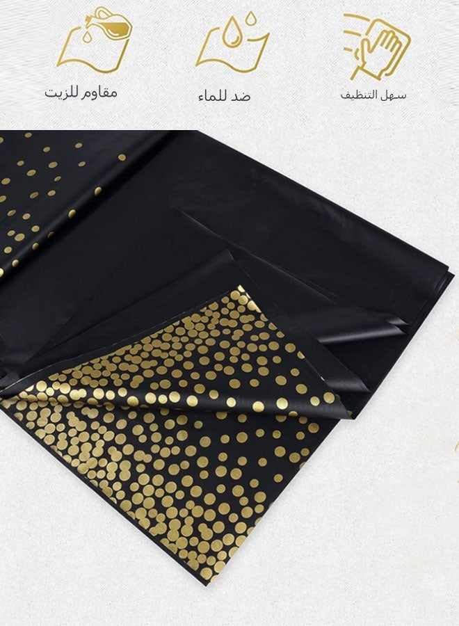 مفرش طاولة للحفلات بمقاس 54 × 108 بوصة، بحافة من النقاط الذهبية - Image 3