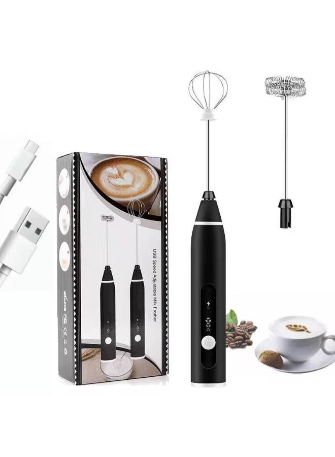 2-in-1 Nescafé and Egg Beater - Rechargeable Electric Foam Maker with USB Port - 3-Speed ​​Milk and Coffee Whisk - Nescafé, Latte, and Cappuccino Mixer with 2 Stainless Steel Beaters - Extra Egg Whisk - Nescafé Whisk (Random Color) - Image 1