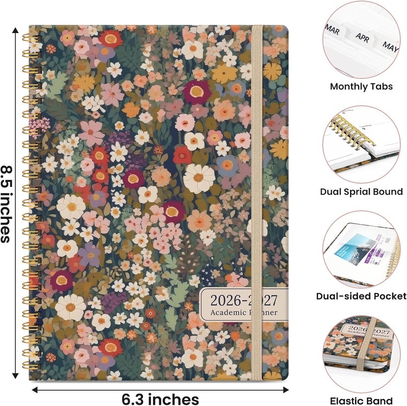 ZOTIA 2026 Planner - Aesthetic Weekly and Monthly Planner, Jan 2026 - Dec 2026, Spiral Bound Calendar Planner, Perfect for Office Home School Supplies - A5 (6.3" x 8.5"), Garden - Image 4