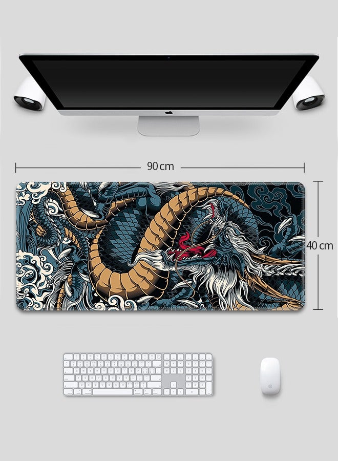 Loquat Large Mouse Pad Extended Mouse Pad Non-Slip Rubber Base Gaming Mouse pad Office Desk Mat Desk Pad Smooth Cloth Surface Keyboard Mouse Pads Dragon  - Image 4