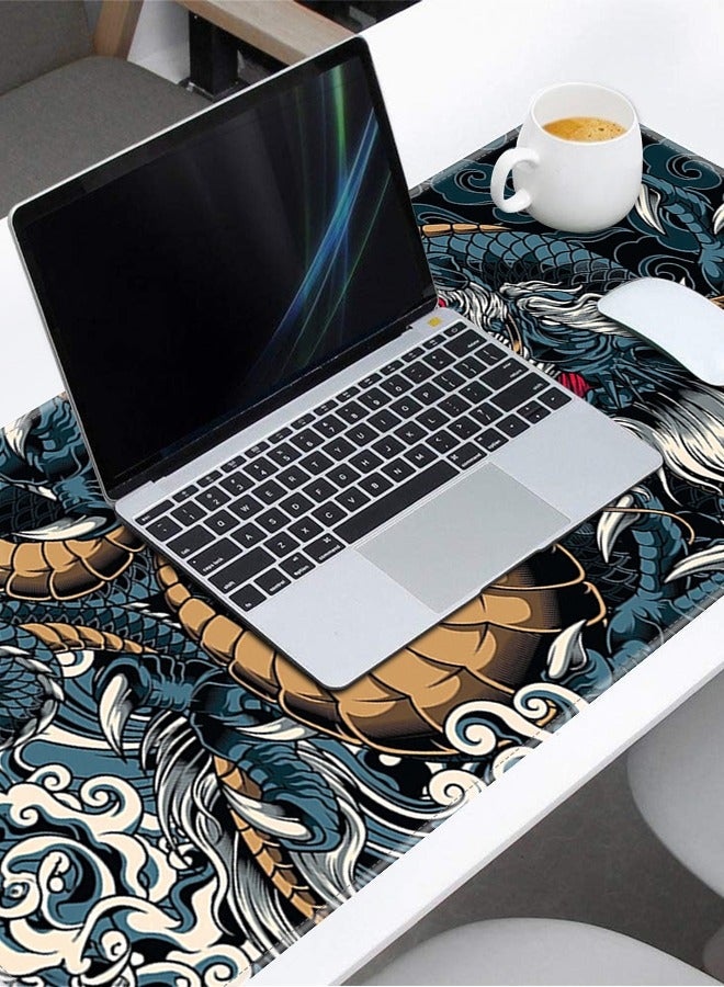 Loquat Large Mouse Pad Extended Mouse Pad Non-Slip Rubber Base Gaming Mouse pad Office Desk Mat Desk Pad Smooth Cloth Surface Keyboard Mouse Pads Dragon  - Image 2