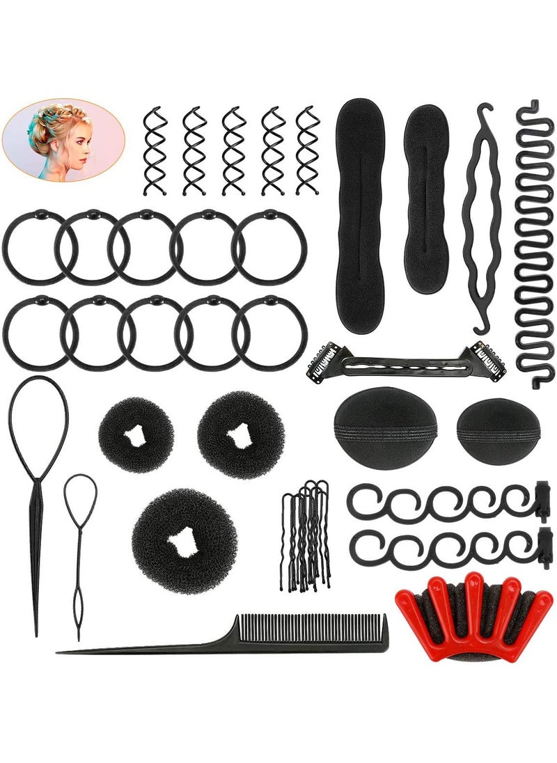 Number-One 40 Pcs DIY Hair Braiding and Modelling Tool Kit  Numberone Fashion Accessories with Spiral Hair Styling Tools for Girls and Women 