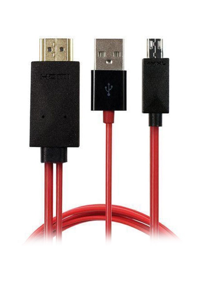 NIBEMINENT HDMI Cable For HDTV Red/Black - Image 1