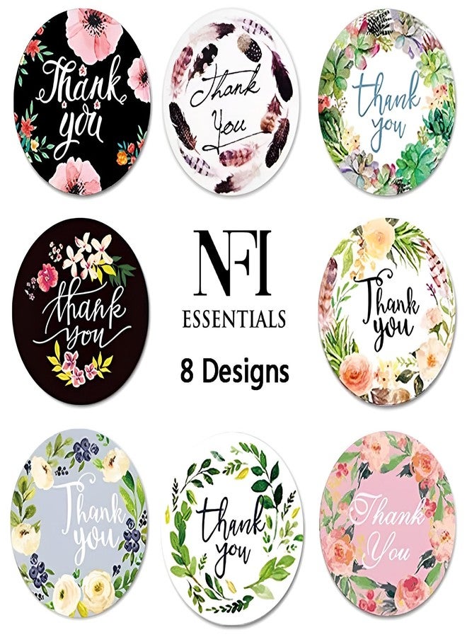 NFI essentials 500 Pcs 8 Design 1 Inch Thankyou Sticker Party Labels Round Multi Designs Cute Small Stickers Tag Seal Craft Gift Packaging Paper Label Package Business - Image 2