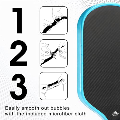 PICKLETECH Clear Pickleball Edge Guard Tape – No Wrinkling, Protects Edge & Covers Lead Tape – 28mm/30mm – Fits All Brands & Standard Paddles - Image 3