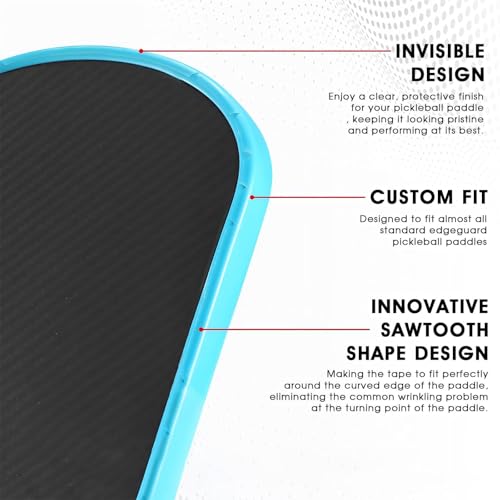 PICKLETECH Clear Pickleball Edge Guard Tape – No Wrinkling, Protects Edge & Covers Lead Tape – 28mm/30mm – Fits All Brands & Standard Paddles - Image 4