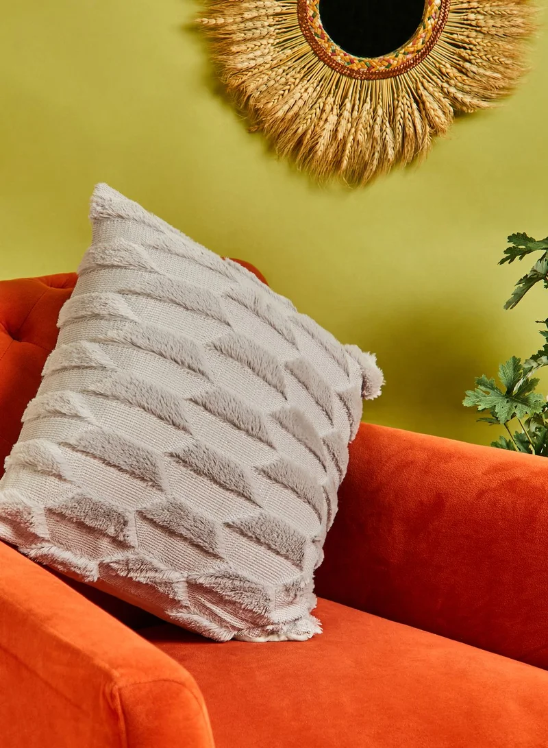 Noire Edit Grey Geo Cushion With Insert