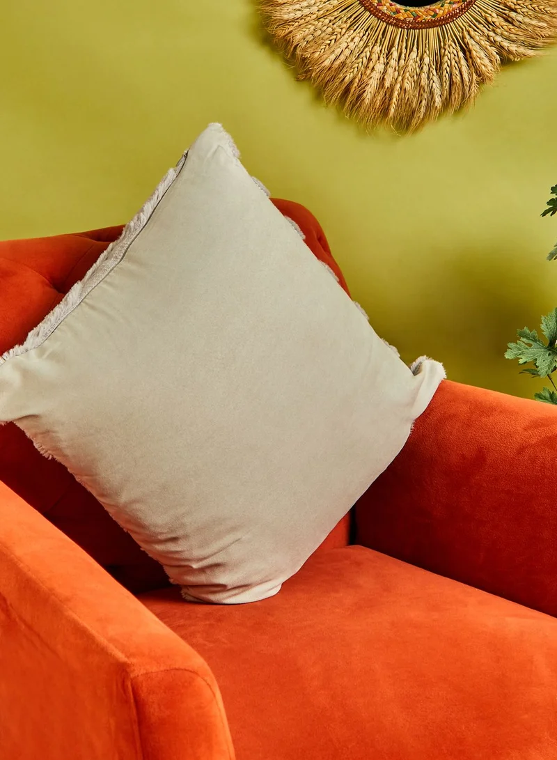Noire Edit Grey Geo Cushion With Insert