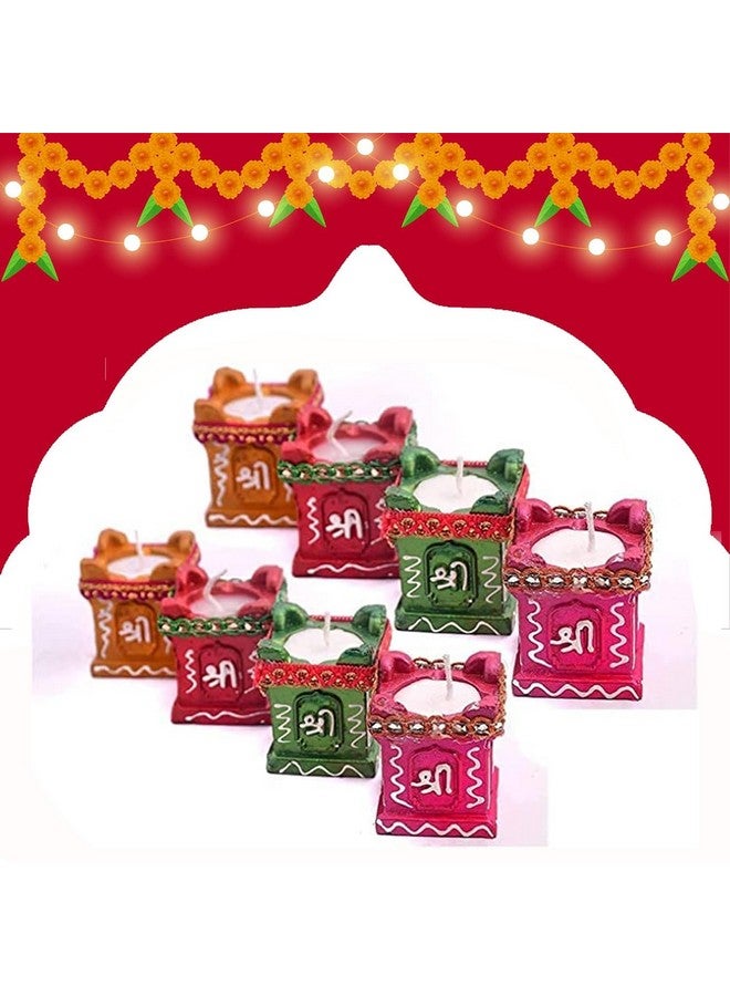 CraftVatika Diya for Home Diwali Decoration Items Puja,8 Sets Handmade Earthen Clay Terracotta Decorative Diya,Candles Pooja Purpose Outdoor Indoor Garden Decor (Pack of 8) - Image 1