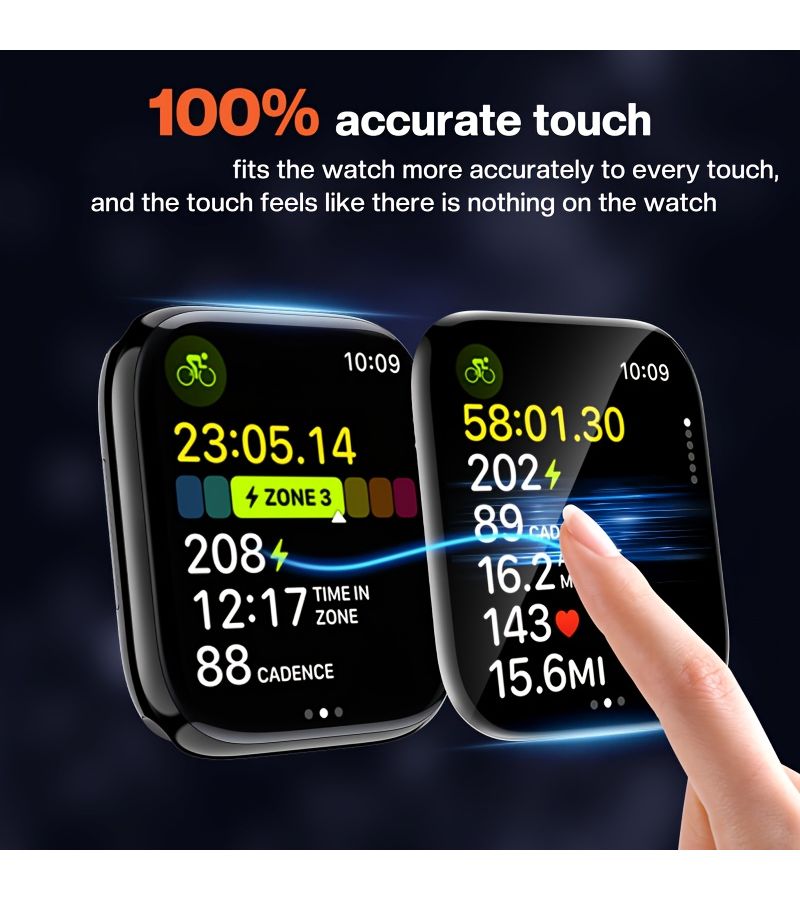 2 Pieces Screen Protector Set Soft Flexible Film Compatible With Apple Watch 4 5 6 SE 40mm 9H Hardness Bendable Plastic One Button Installation Easy To Install High Definition Transparent - Image 4