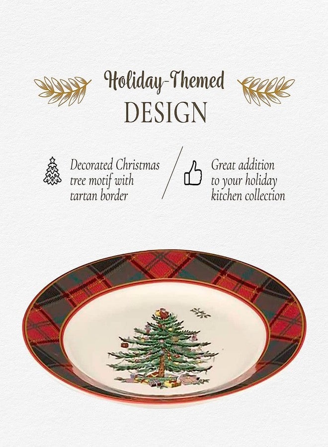 Spode Christmas Tree Tartan Salad Plate (Set of 4) - 7.75" Earthenware Plate, Holiday Tableware for Serving Salads, Appetizers, Desserts - Dishwasher & Microwave Safe, Festive Christmas Dinnerware - Image 4