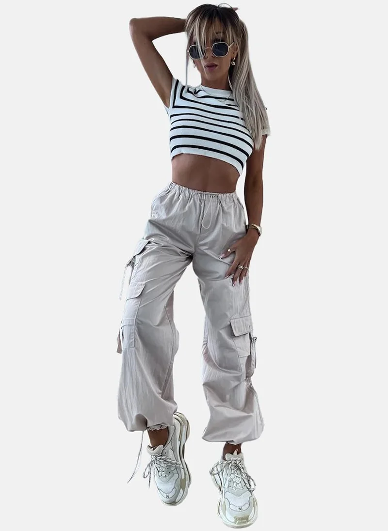 يونيكي Beige High Rise Jogger Trousers